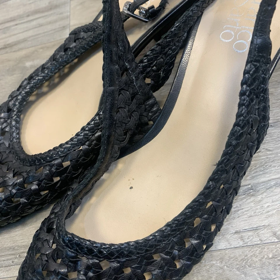 Franco Sarto L-Ray Cuero Perforado Bloque Tacones Cordones Negro 10 M Foto 2 de 4