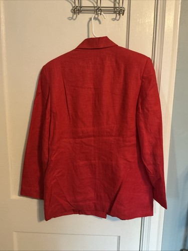 Vintage Chemistry Red Blazer - Women’s 8 - 100% Linen - Picture 2 of 3
