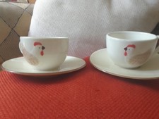 mason & cash rise and shine chicken cup& saucer x 2