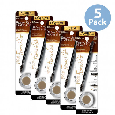L Oreal Brow Stylist Frame & Set Cream Pomade Blonde 212 5 Pack New
