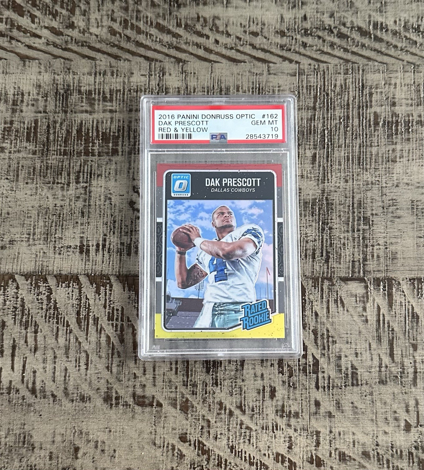 2016 Donruss Optic Rated Rookie Dak Prescott Red & Yellow #162 PSA 10 GEM MINT