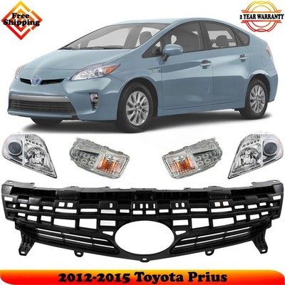 Front Grille Assembly & Head Light Assembly For 2012-2015 Toyota Prius