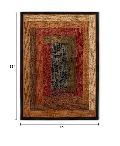 "Home Dynamix Royalty Vega zeitgenössischer geometrischer Flächenteppich, schwarz/braun, 43""x62" - Bild 3 von 8