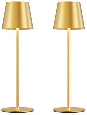 Cordless Table Lamp Rechargeable Gold - KK 2 Pack 5000mAH Battery Operated La...