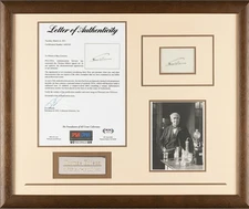 THOMAS EDISON SIGNED AUTOGRAPH CUT FRAMED PSA/DNA AUTHENTIC!
