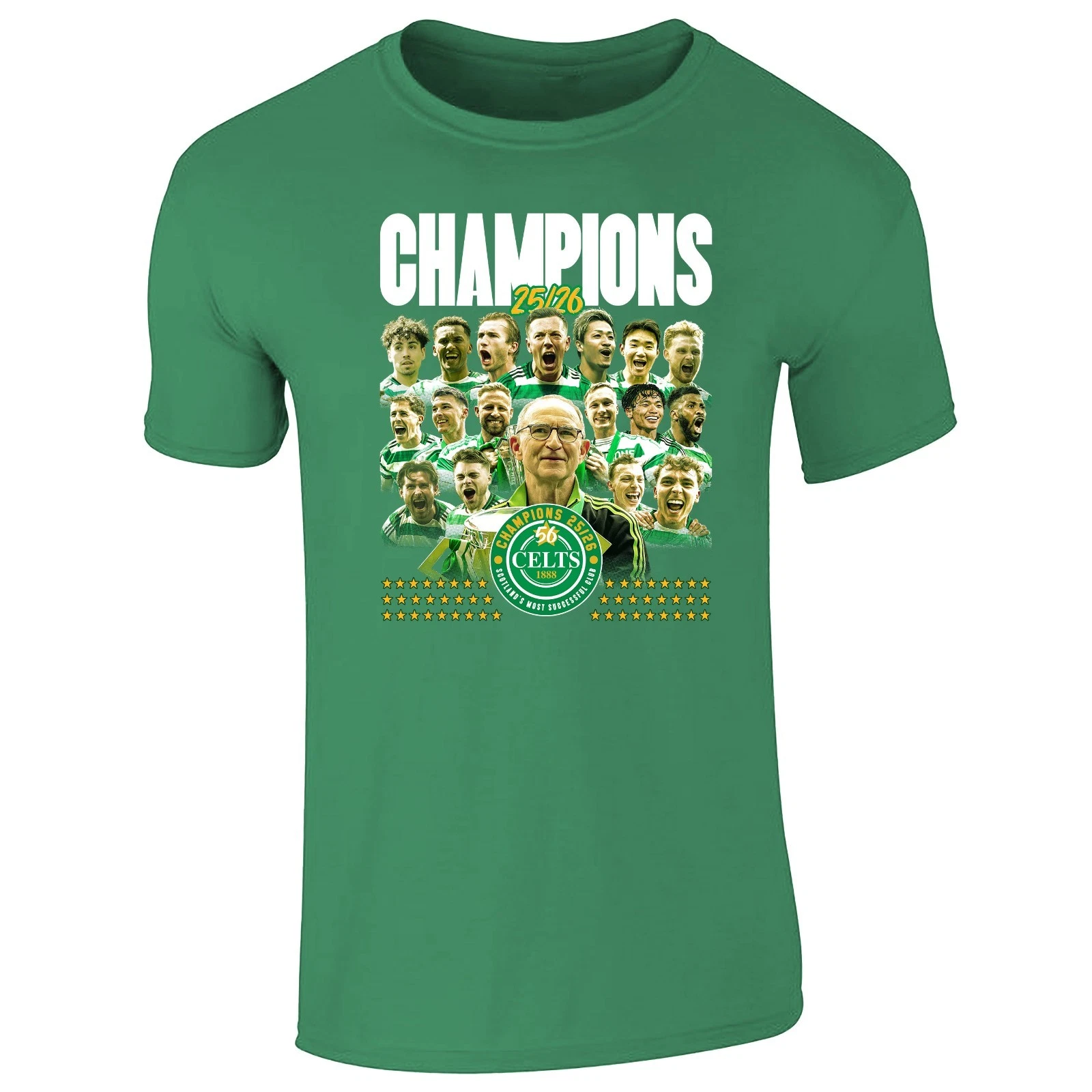Celtic 25/26 T-Shirt Champions 56 Times - Adult - 2 Designs to choose from