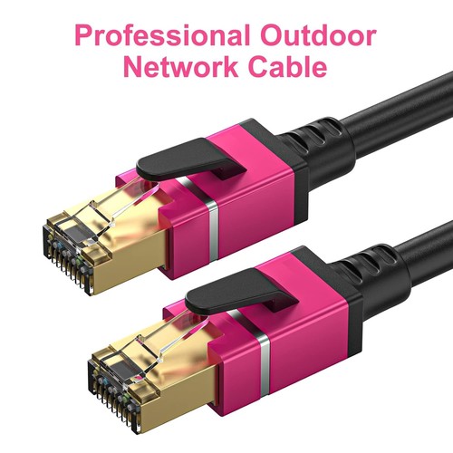 350FT Cat8 Outdoor Ethernet Cable, In-Ground, 26AWG Pure Copper Cat 350 Feet - Afbeelding 2 van 6