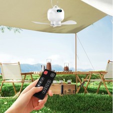 Mini Hanging Fan USB Power Supply Adjustable Speed Build In LED Light Quiet 36dB