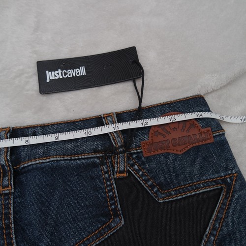 Just Cavalli Women’s Jeans Size 27 Blue Distressed Star Patch Back Pockets - Picture 20 of 24