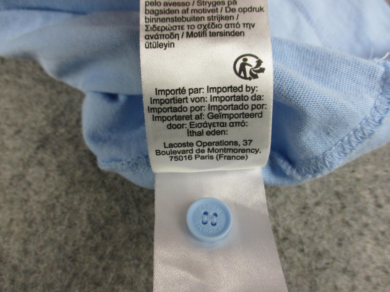 Lacoste Polo Shirt Mens 4XL XXXXL Big Tall Blue Big Croc Logo Cotton Tennis Golf thumbnail 7