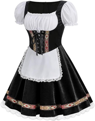 Damen Oktoberfest Biermädchen Tracht klein deutsch bayrisch Kurzarm Kleid