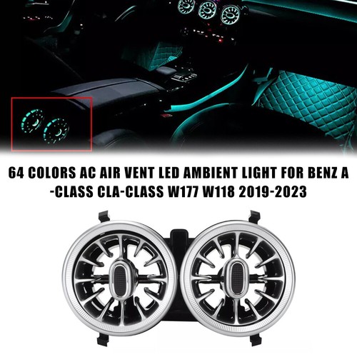 NEW Front Air Vent LED Ambient Light 64 Colors For Mercedes Benz A Class W177 - Picture 2 of 17
