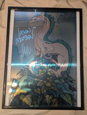 Haku Spirited Away Metal Print Signed by Jason Marsden RI Comic Con 2022 Auto
