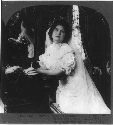 The Bride's Prayer,Make thy Face of Love,c1905,Woman in Bridal Gown,Marriage