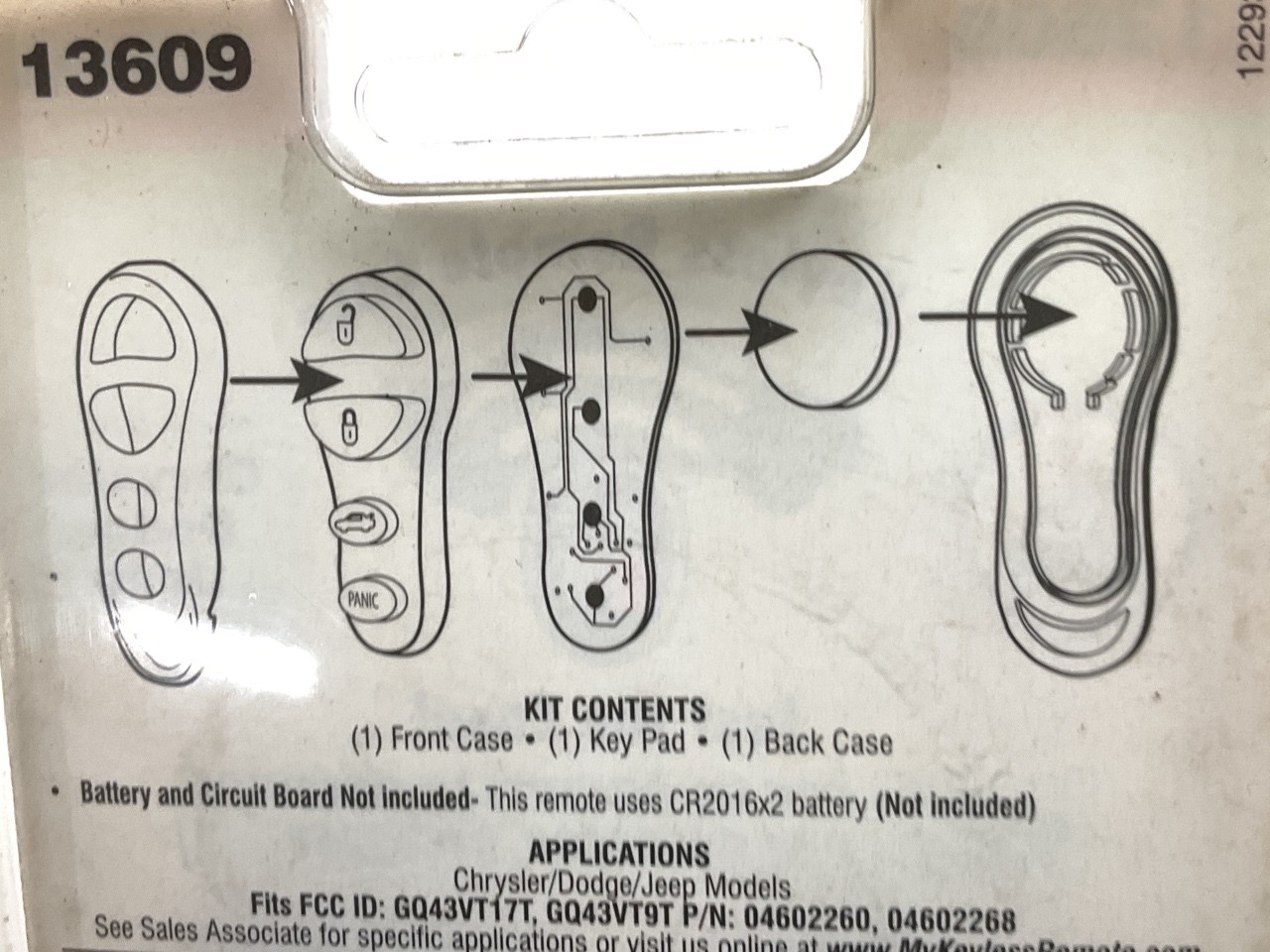 Dorman 13609 Keyless Entry Transmitter Cover - COVER ONLY