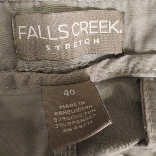 Falls Creek Shorts Mens 40 Gray Flat Front Chino Golf Office Casual School 40x8" - Picture 4 of 6