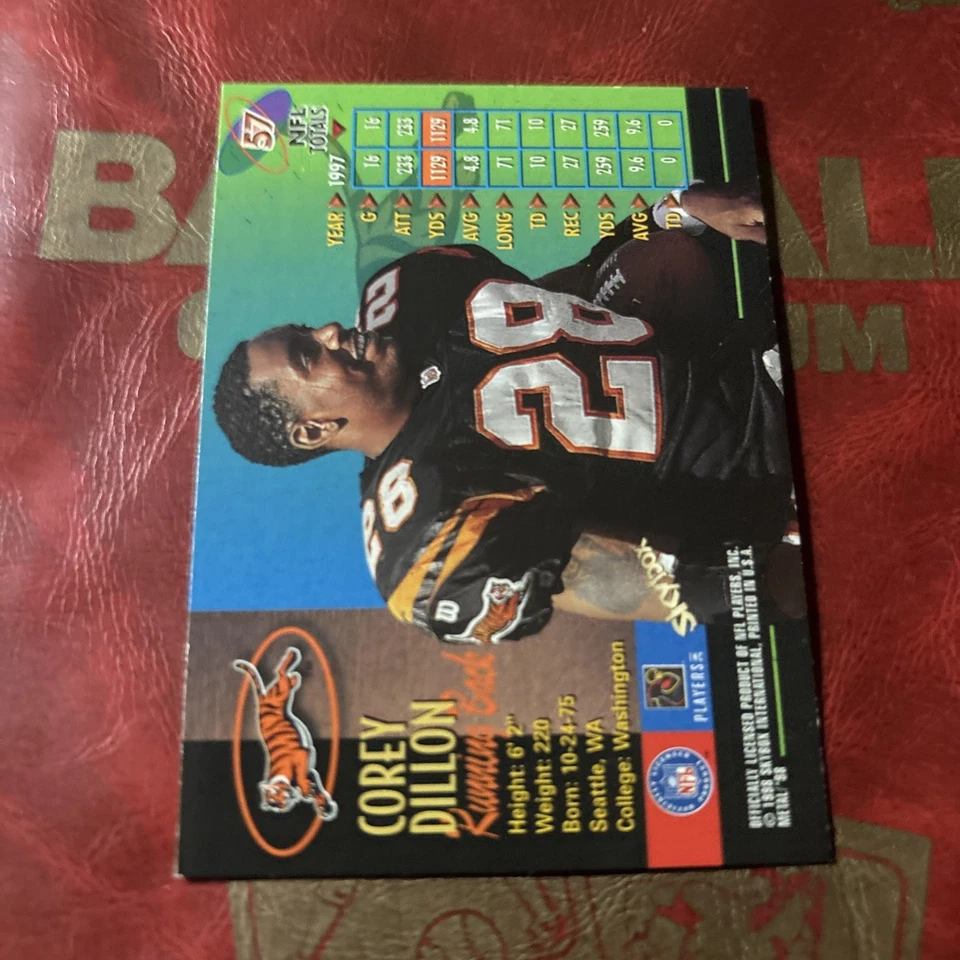 1998 Corey Dillon Metal Universe 57 - Image 2 of 2