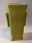 RED WING POTTERY VASE B 1392 Art Deco 7.25” Double Handles Chartreuse