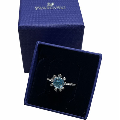 Swarovski Olive Ring Aqua, Rhodium plated EUR 52 / USA 6