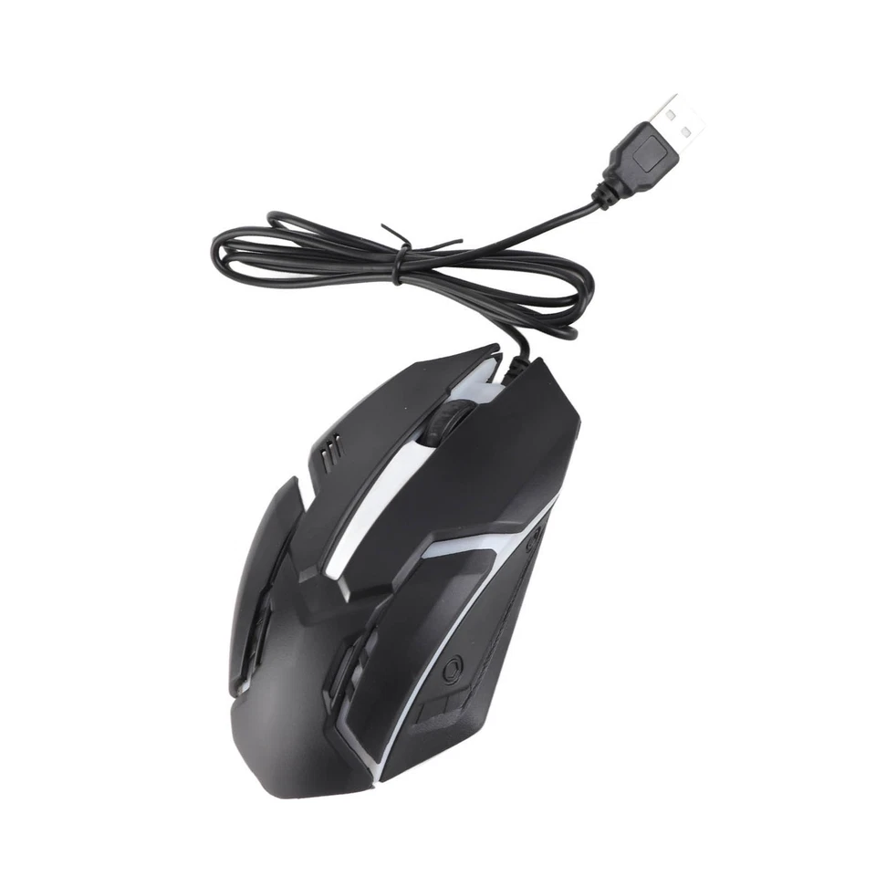 (Black)RGB Gaming Mouse 1600 DPI USB Wired Computer Mice 3D Scroll Wheel - Image 4 of 4