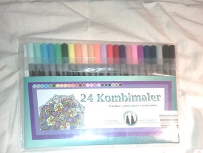 24 Kombimaler Pastellfarben Filzstifte eine breite Spitze eine Finelinerspitze