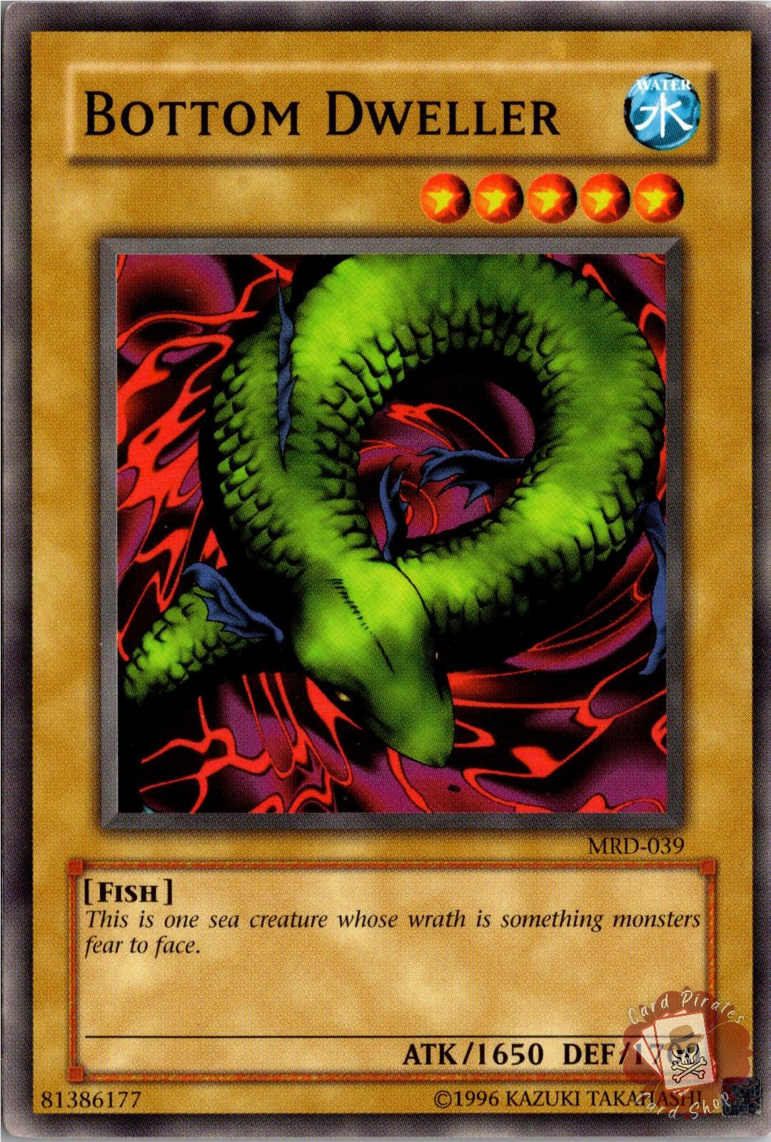 Bottom Dweller MRD-039 YuGiOh Metal Raiders trading card — raw and PSA graded price guide