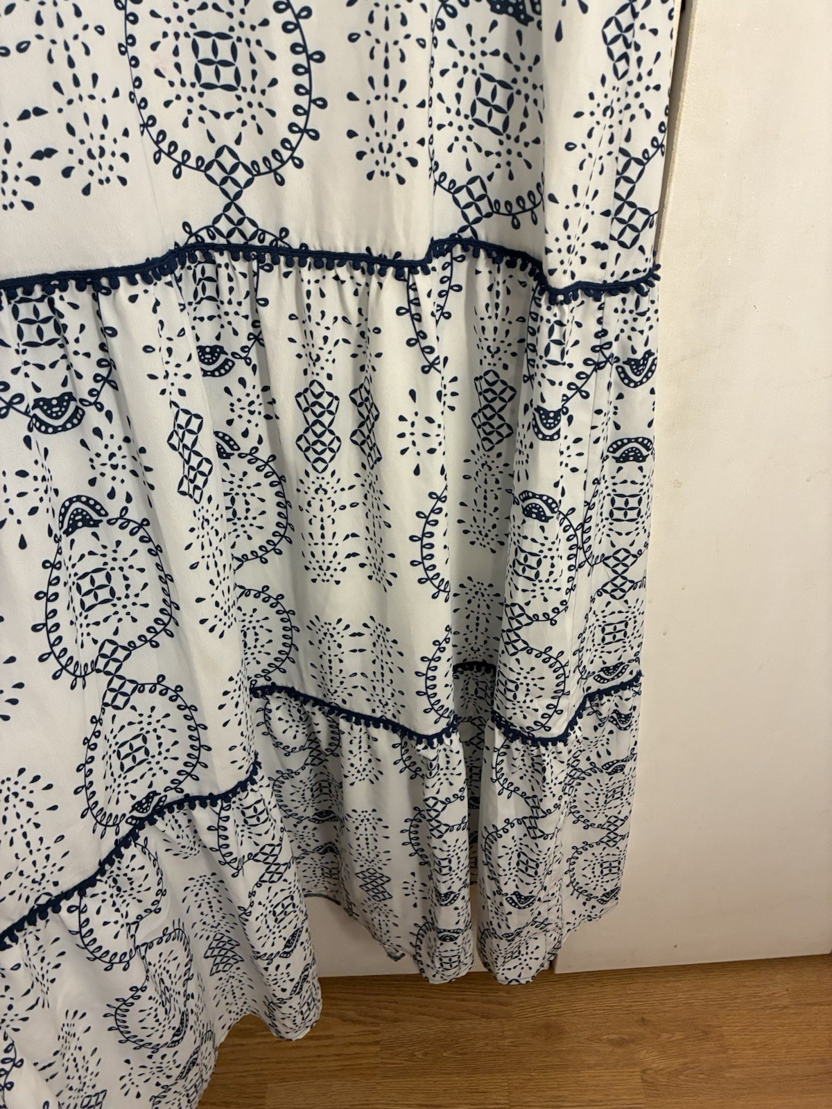 Blue/white Patterned Ruffle MaxiDress Unbranded T… - image 5