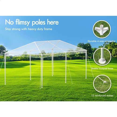 ALFORDSON Gazebo 3x6m Outdoor Wedding Camping Marquee Canopy Portable White - Picture 3 of 12
