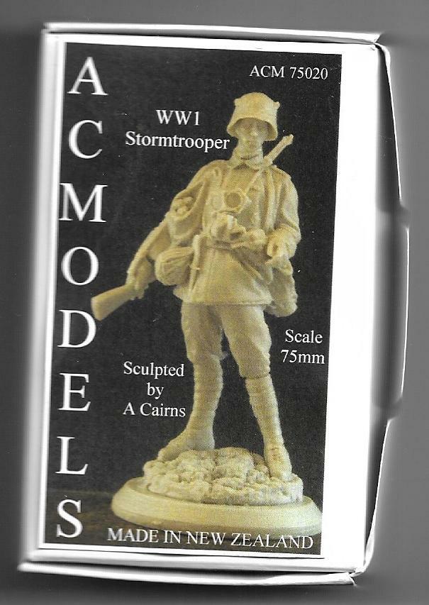 AC Models German Stormtrooper WW1 75mm 1 24th Unpainted resin kit AC Models German Stormtrooper WW1 75mm 1 24th Unpainted resin kit