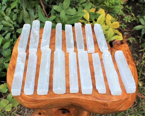 2 lb Bulk Wholesale Lot 5" Selenite Logs Crystal Sticks Wand 2 Pounds 32 oz - Picture 1 of 10