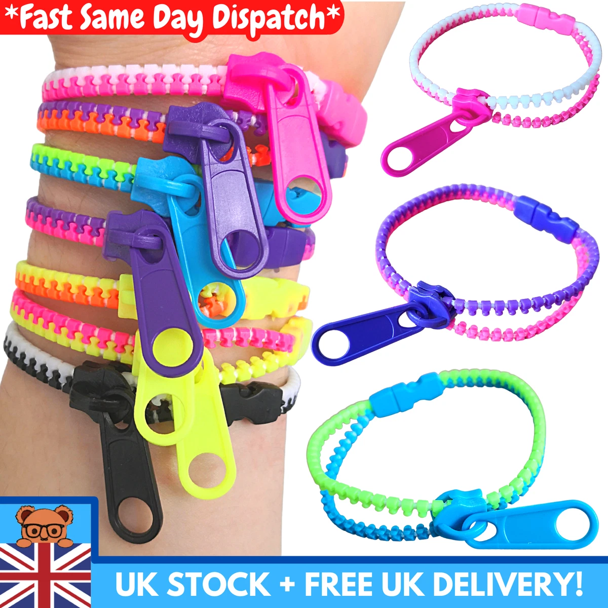 3 Sensory Zipper Fidget Bracelet Zip