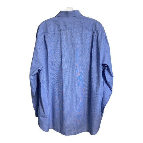 Gloweave Windsor Sz 49 Men 4XL Business Shirt Button Up Long Sleeve Pocket Blue - Picture 2 of 10