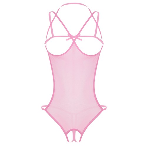 Women Leotard Halter Jumpsuit Babydolls Bodysuit Shiny Bodycon Fashion Clubwear - Picture 45 of 60