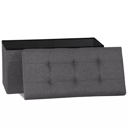 Folding Storage Ottoman Bench Foot Rest Foot Stool for Bedroom Entryway Indoor - Imagen 93 de 93