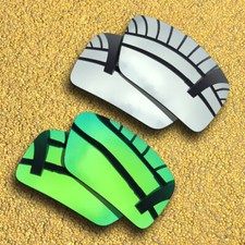 2 Pairs Lenses Replacement for-Costa Del Mar Reefton Polarized-Silver Green