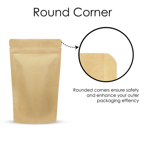 Resealable Zip Lock Kraft Paper Bag Stand Up Foil Pouch Heat Seal Food Grade - Picture 4 of 120