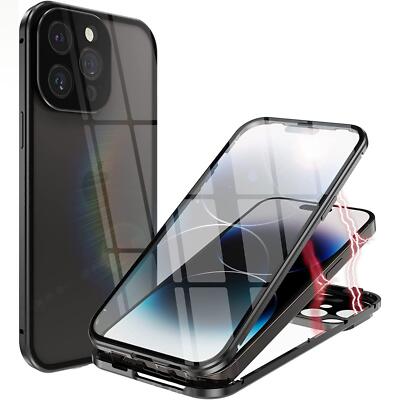 360° Schutz Hülle für iPhone 16 Plus Pro Max Magnet Echt Glas Case Handy Tasche