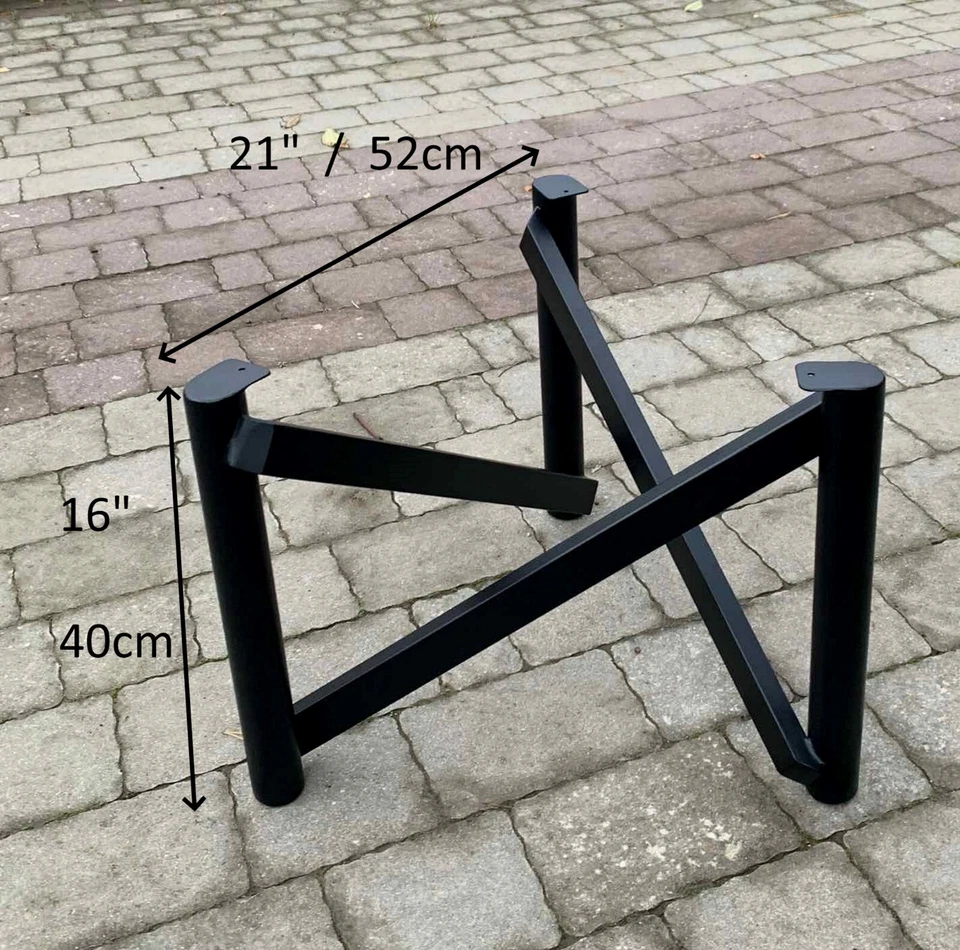 Mesa de centro de metal base pierna marco completo marco de mesa de acero recubierto de polvo negro Foto 2 de 4