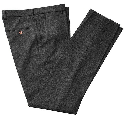 Pantalones rectos vintage para hombre tweed espiga mezcla de lana tweed hechos a medida - Imagen 6 de 29