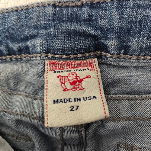 True Religion Women Low Rise Skinny Jeans Button Fly Pockets Blue Size 27 Rhine - Picture 3 of 12
