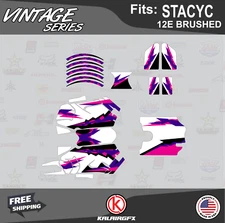 Graphics Kit for STACYC 12E Brushed Electric Bike Vintage - PURPLE