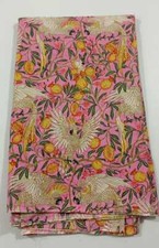 Hand Block Animal Print 100 Cotton Multicolor Fabric Running 5 Yard Indian