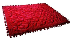 Deep Red Velvet comforter l Luxury Quilt, Fuchsia Queen Quilt, Teal Bedspread