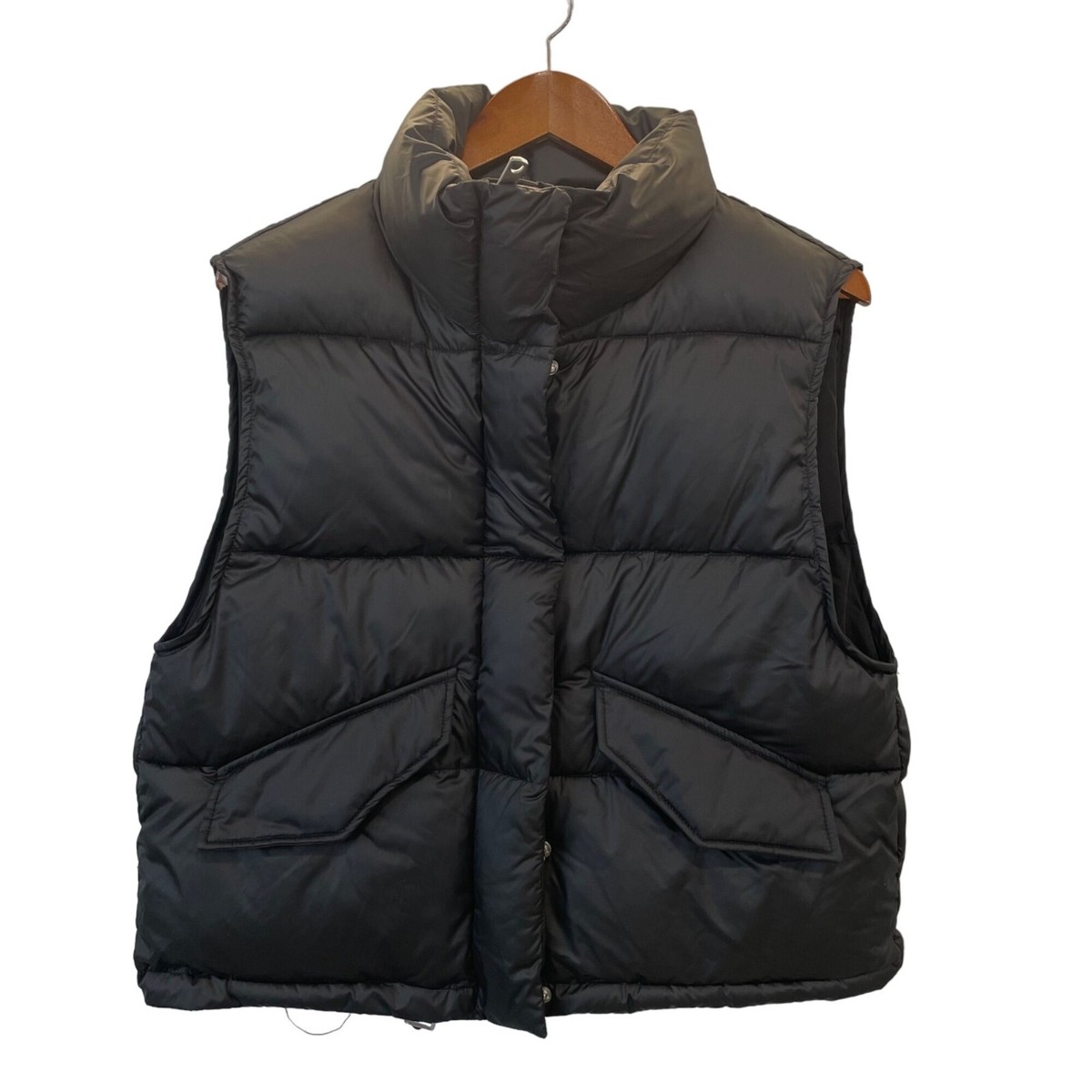 H&M Full Zip Snap Puffer Vest Womens XS Black Polyester Outdoor