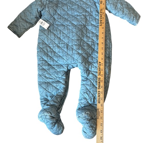 Baby Gap Qulited Chambray Bear Light Blue One-Piece Warm Winter Outfit 18-24M - Picture 5 of 6