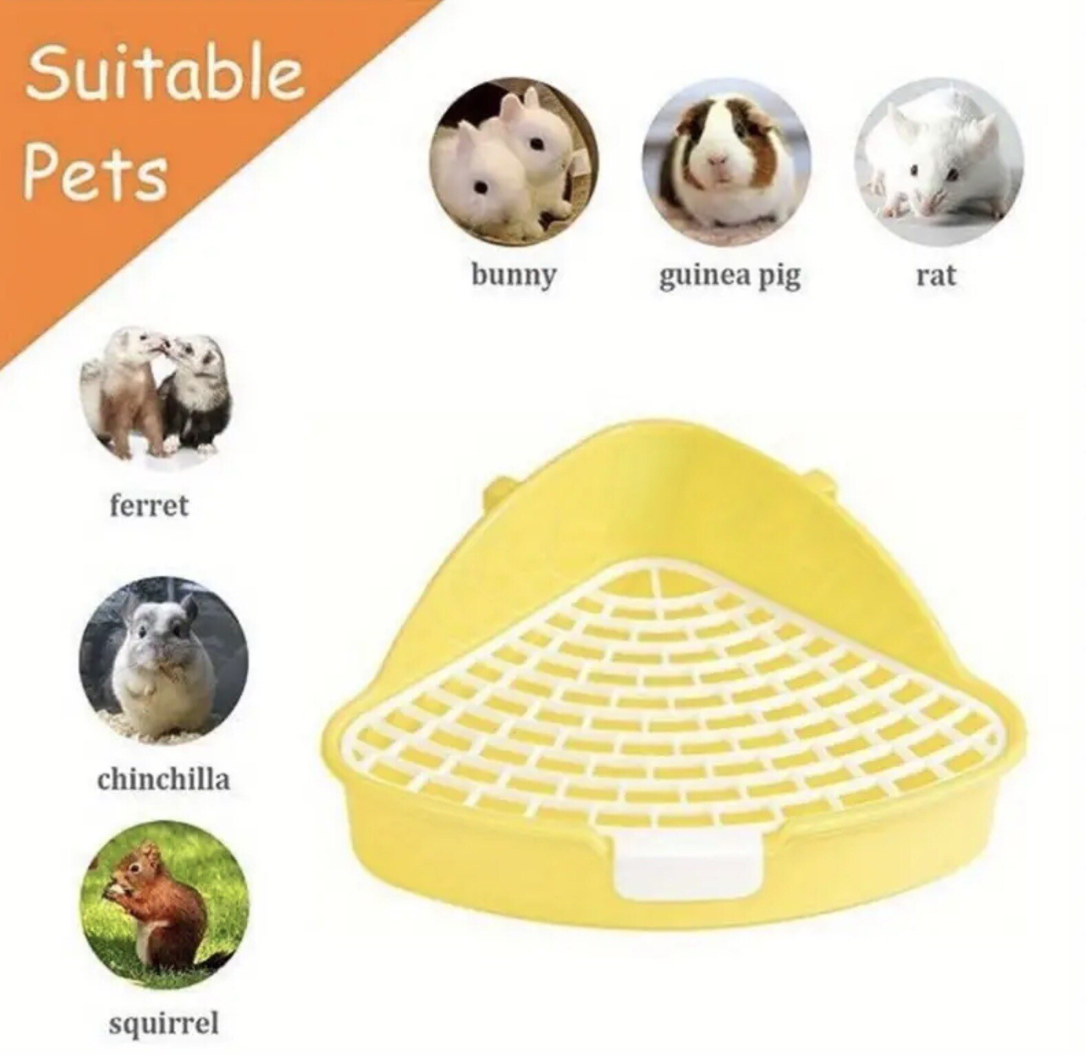 Small Pet Toilet Tray Rabbit Guinea Pig Litter Tray Toilet Triangle