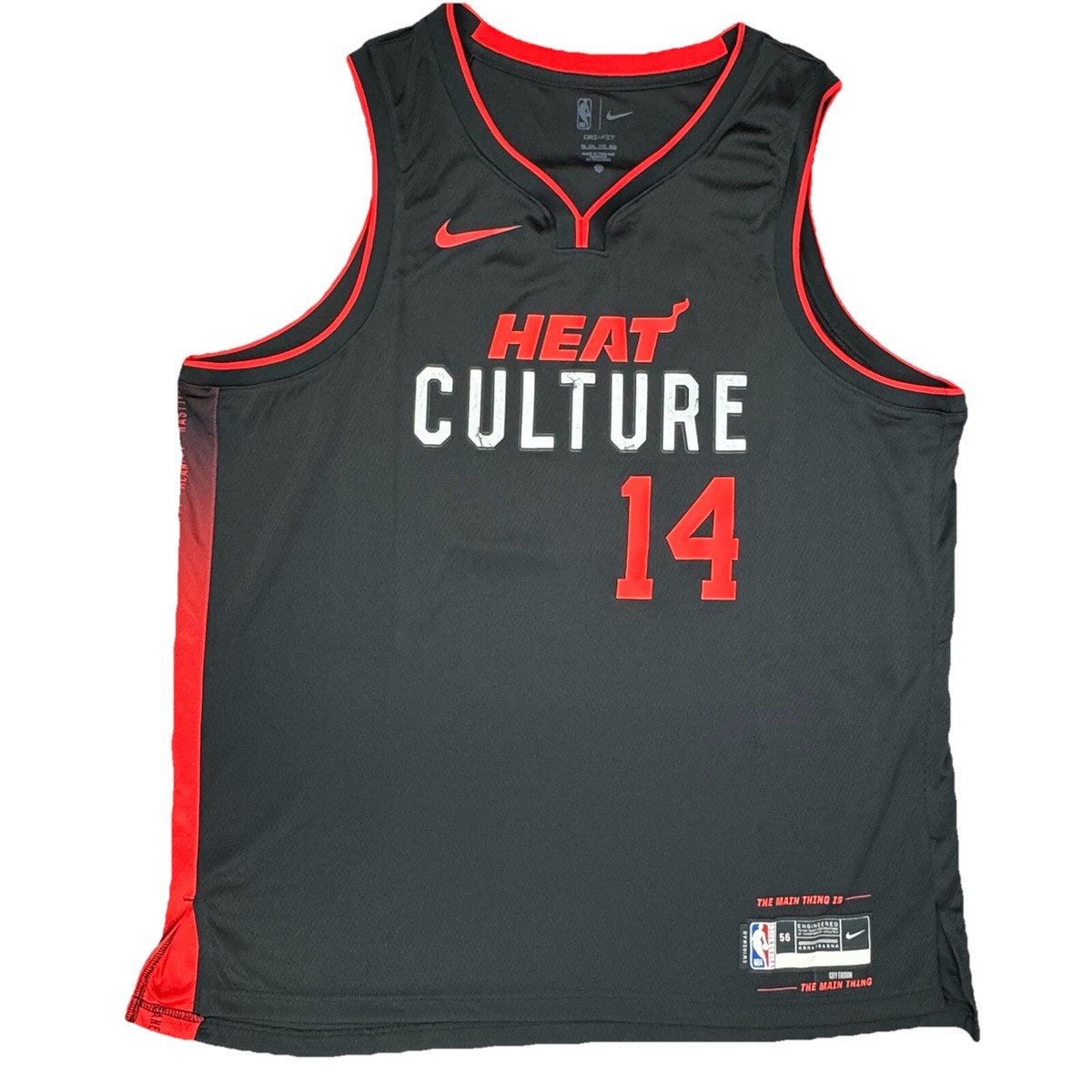 Miami Heat Tyler Herro Jersey Nike Black Red Heat Culture 14 Men