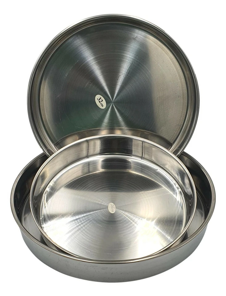 Almina Edelstahl Backform Backofenblech 28-32-36 cm 3er-Set Celik Firin Tepsi - Bild 2 von 4