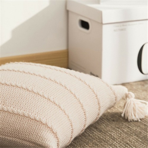 Knitted Cushion Cover Tassel Pillow Covers Sofa Bed Square Pillowcase Home Decor - Picture 15 of 93