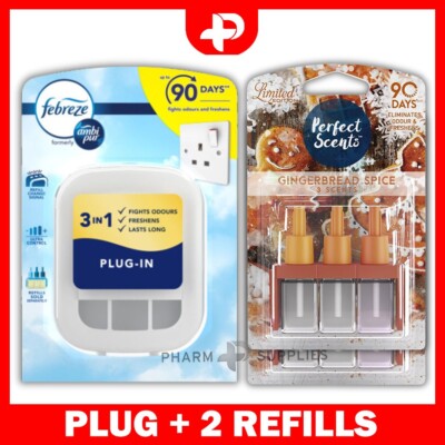 Febreze 3Volution Plug In & 2 Nachfüllpackungen Perfect Scents Lufterfrischer Lebkuchen